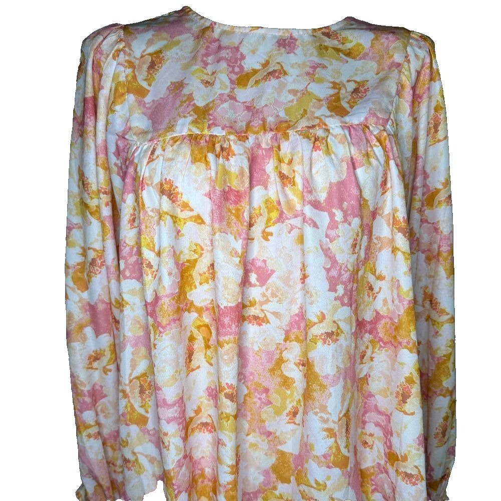 Flying Tomato Women's Small Floral Baby Doll Top 100% Polyester